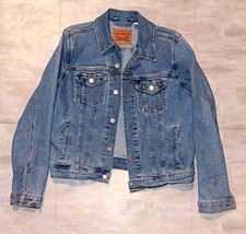Levi Strauss  Co. Boys Blue Trucker Jean Jacket Button Front Pockets Size L