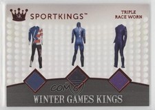 2018 Sage Sportkings Triple Game Worn Chris Mazdzer Shani Davis Phil Mahre 5c9