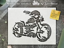 Motorcycle Design Wall Art Stencil for DIY Crafts Reusable - StencilAir