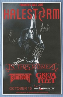 Halestorm signed autographed concert poster Lzzy Hale Josh Smith Joe Hottinger