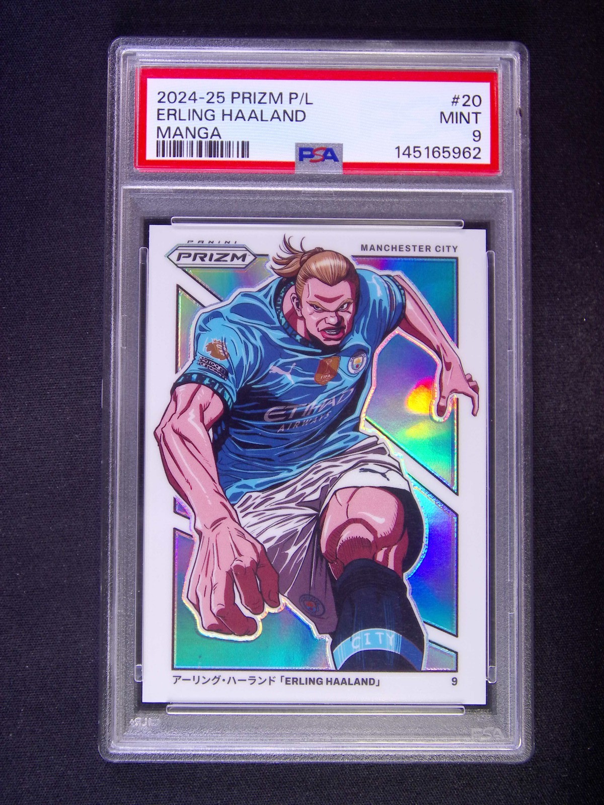 2024-25 Panini Prizm Premier League Erling Haaland #20 Manga SSP PSA 9