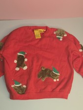 Vintage Wee Spree Kids Christmas Sweater Sweatshirt 1992 Red Size 4 Hong Kong