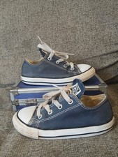 Converse Navy Blue Low Tops Lace Up Kids Sneakers Size 9c Unisex Shoes