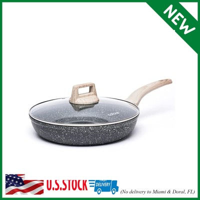 CAROTE Non Stick Frying Pan Skillet, 8'' Nonstick Fry Pan with Glass Lid, Egg Pan