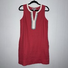 Tommy Bahama Women’s Two Palms Sleeveless Linen Dress Coral Pink Size XS