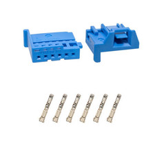 6poliger Stecker MQS blau 6Q0 972 706 mit 6 Kontakten f&uuml;r VW Audi Seat Skoda