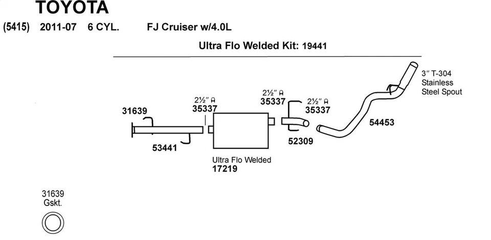 Silenciador soldado Dynomax DynoMax Ultra-Flo parte No. 17219 Foto 3 de 4