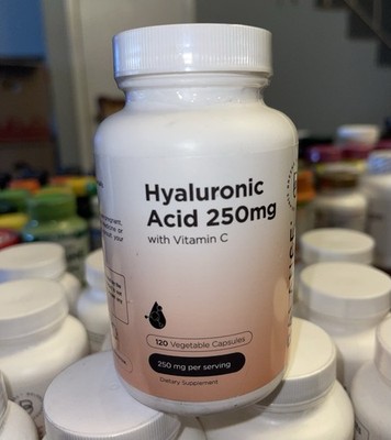 Balance Breens Hyaluronic Acid 250mg w/ Vitamin C 120 Veg Capsules EXP 12/2026