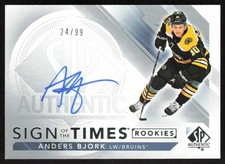 2017-18 SP Authentic Sign of the Times 24/99 Anders Bjork Rookie Auto CD5