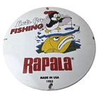 Vintage Rapala Fishing Lures Ad Sign - Chilly Willy Porcelain Gas Sign