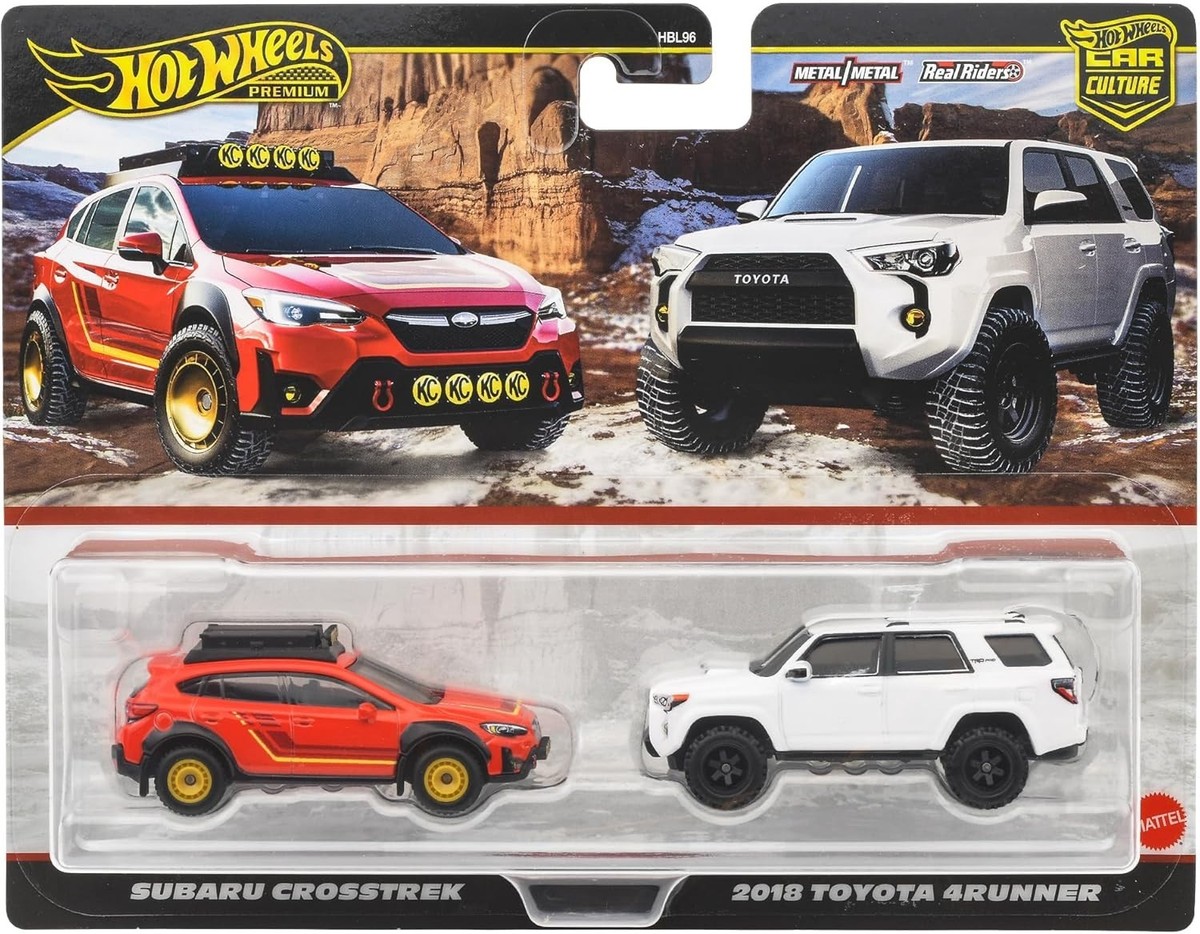 New Hot Wheels JBK98 Premium 2 Pack Subaru Crosstrek / 2018 Toyota