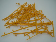 AURORA TJET AFX YELLOW GUARD RAIL LOT  40 PC VARIOUS SIZES  NO BROKEN POSTS 3