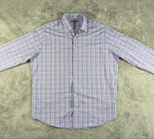 Peter Millar Summer Comfort Mens Pastel Plaid L/S Performance Button Up Shirt XL