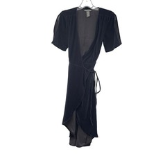 H&M Women's Velour Wrap Dress Short Sleeve Purple Size 2