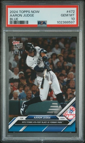 PSA 10 Aaron Judge Blue /49 #472 2024 Topps Now 102388597