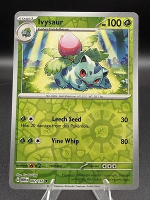 Ivysaur 002/165 SV: Scarlet & Violet 151 Reverse Holo- Pokemon TCG- NM
