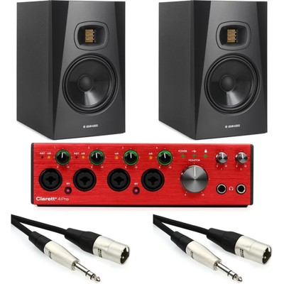 Focusrite Clarett+ 4Pre USB-C Audio Interface and ADAM Audio T7V Monitor Bundle