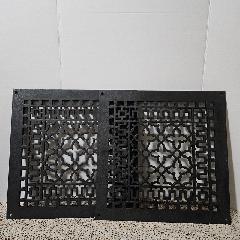 Vintage 1998 Reggio Register Cast Iron Floor Heat Vent Cover 12"x12" Opening(14"
