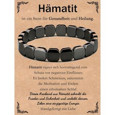 Hematit Armband Herren Schwarz Edelstahl Stretch Schmuck M&auml;nner Geschenk