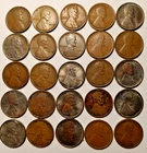 1909 VDB Lincoln Cents/Wheat Penny Half Roll Lot of 25 With Eight Uncirculated