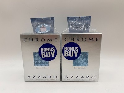 2x CHROME AZZARO EDT SPRAY 1.69oz + HAIR & BODY SHAMPOO 2.53oz MEN SEALED MR 950
