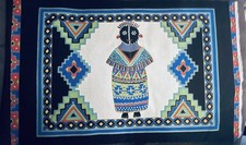 VTG Loomcraft Dollize Ndebele Doll South African Folk Art Panel Remnant 1