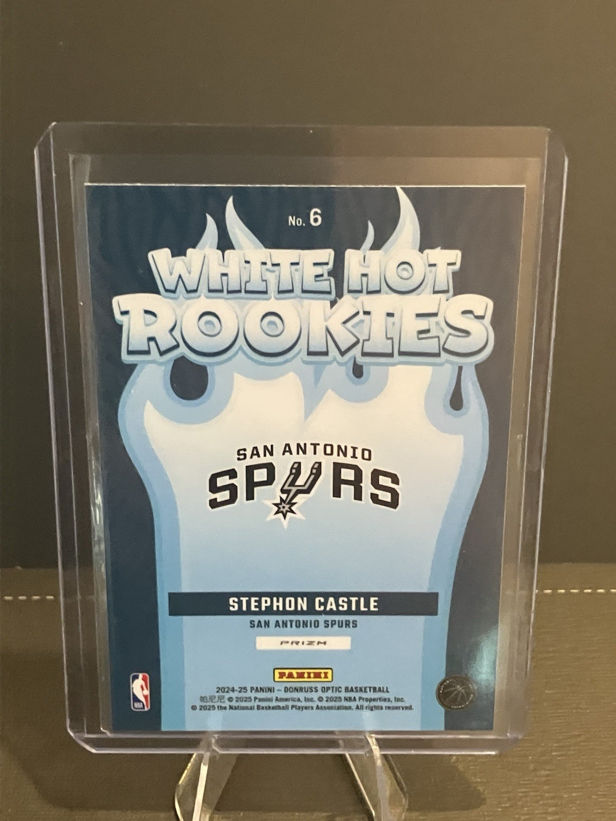 Stephon Castle Rookie #6 2024-25 Donruss Optic White Hot Rookies Spurs Prizm RC