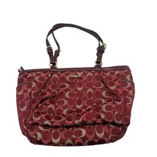 COACH Gallery Signature 3 Color Lurex Tote Bag Pink/Gold No. H1193-F18106