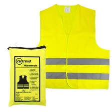 Warnweste cartrend gelb in Zipptasche, Sicherheitswarnweste, reflektierend