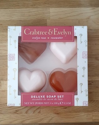 Crabtree & Evelyn  Deluxe 4 x Duftseife Set. Evelyn Rose/Eau de Rose