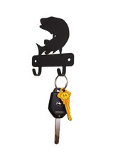 Muskie Fish Mini Key Rack with 2 hooks - Made in USA