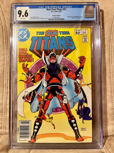 New Teen Titans 22 CGC 9.6 Perez art 1st Black Fire Cameo Newsstand Edt. 8/1982
