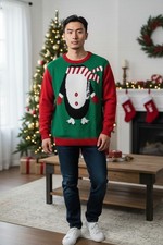 Ugly Christmas Sweater Men's Size M Crew Headless Penguin NWT