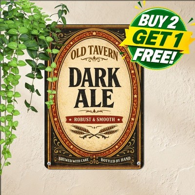 Vintage English Style Stout Beer Brand Brewery Ad Tavern Bar Metal Tin Sign