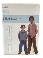 Simplicity R10886 Boys Shirt Vest Pull-On Pants Sewing Pattern 3-6 UNCUT FF