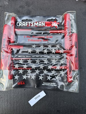 #ad Sears Craftsman USA NOS 7pc Cushion Rubber Grip T handle Hex Key Set Sae 46297 $69.95