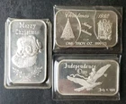Lot of Three 1oz Silver Bars in Plastic Envelopes