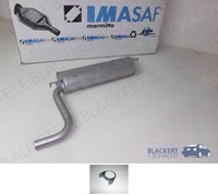 Imasaf ESD Auspuff Endtopf + Schelle für BMW 02 1600 Ti/1600/2/2002 Ti 1967-1969