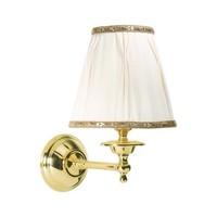 Wandlampe Wandleuchte Schlafzimmer Messing Stoff H: 26 Cm Klein E14 Klassisch