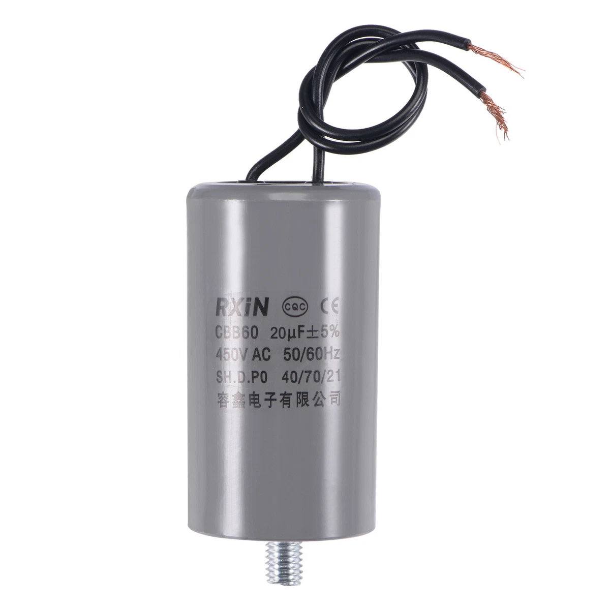 Condensatore Melchioni 20UF 400/450V con doppio faston e codolo