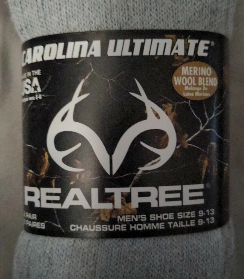 Realtree Carolina Ultimate  Wool Socks 2 Pairs Men's 9-13 + Free Wear Proof - Image 2 of 4