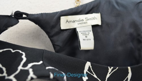 Amanda Smith Dress Womens Lined Sleeveless Floral Shift Sheath knee Sz 8 VTG NEW - Picture 5 of 5
