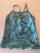 Athleta Girl Tankini Top, Aqua and Navy - XL 14
