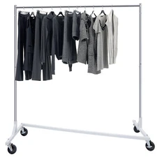 Heavy Duty Garment Rack Rolling Clothes Rack Collapsible Clothing Rack On Wheels