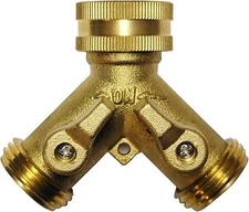 Brass hose splitter 2 way Heavy Duty Y Adapter Connector garden faucet double