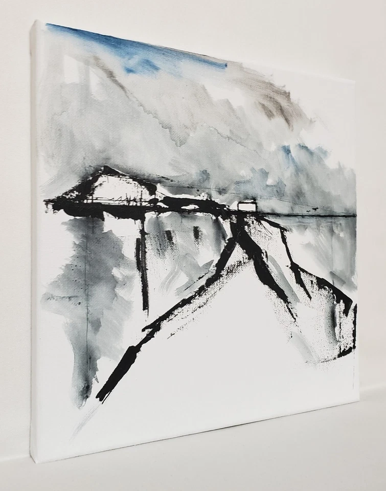 No.632 Original Abstract Modern Minimal Landscape Painting By K.A.Davis - Image 2 of 4