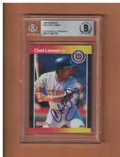 Chet Lemon AUTOGRAPHED 1989 DONRUSS BASEBALL CARD SIGNED DETROIT TIGERS BECKETT