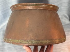Antique Rustic Hammered Welded Copper Cooking Pot Possibly Lined with Tin