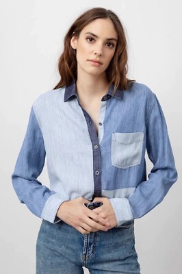 Rails Ingrid shirt Patchwork Denim Size XS