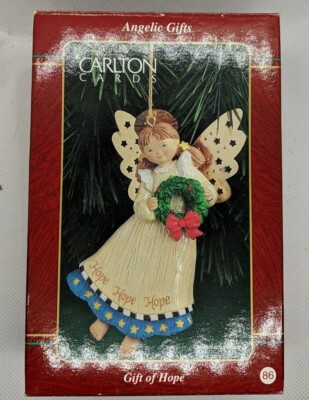 4'' HEIRLOOM COLLECTION XMAS GIRL ANGEL WREATH HOPE STAR WINGS VTG